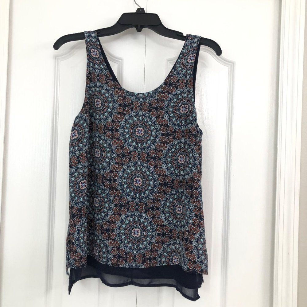 Lush womens lined tank top blue small